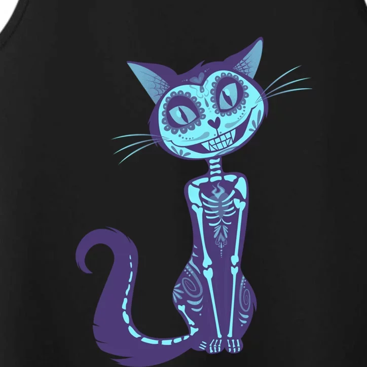 Day Of The Dead Dia De Los Muertos Cat Performance Tank