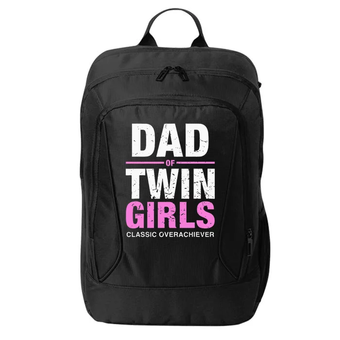 Dad Of Twins Girls Gender Reveal Baby Announcement City Backpack