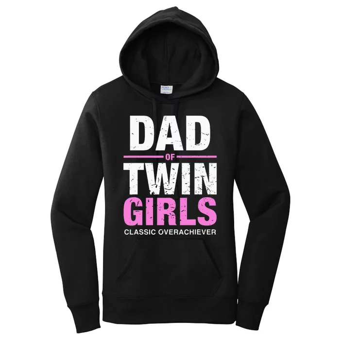 Dad Of Twins Girls Gender Reveal Baby Announcement Women's Pullover Hoodie