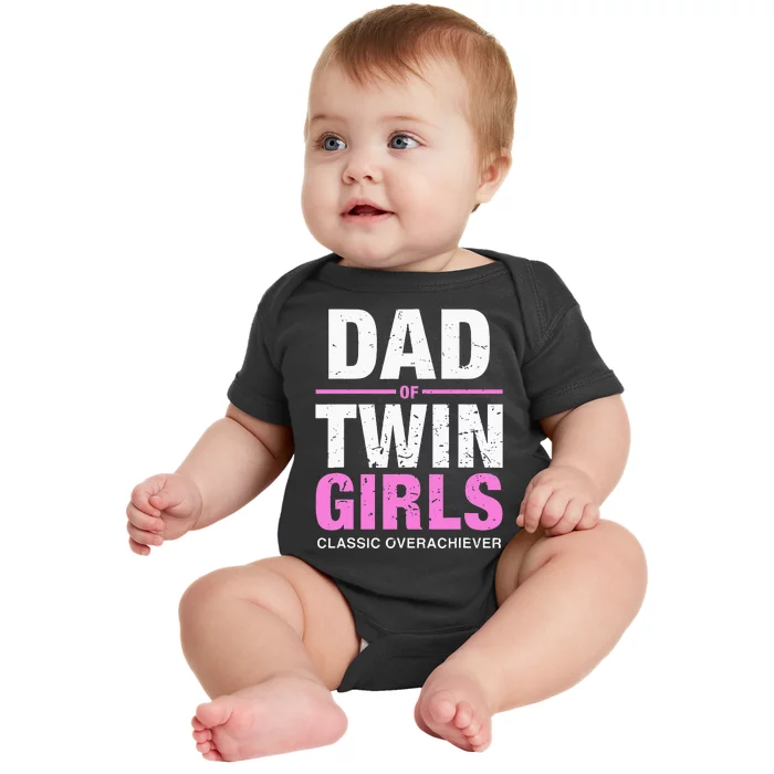 Dad Of Twins Girls Gender Reveal Baby Announcement Baby Bodysuit