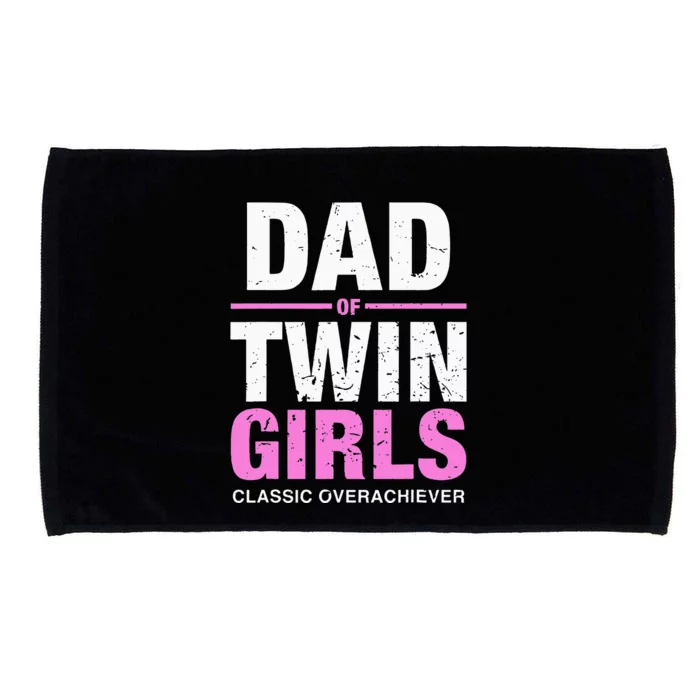 Dad Of Twins Girls Gender Reveal Baby Announcement Microfiber Hand Towel