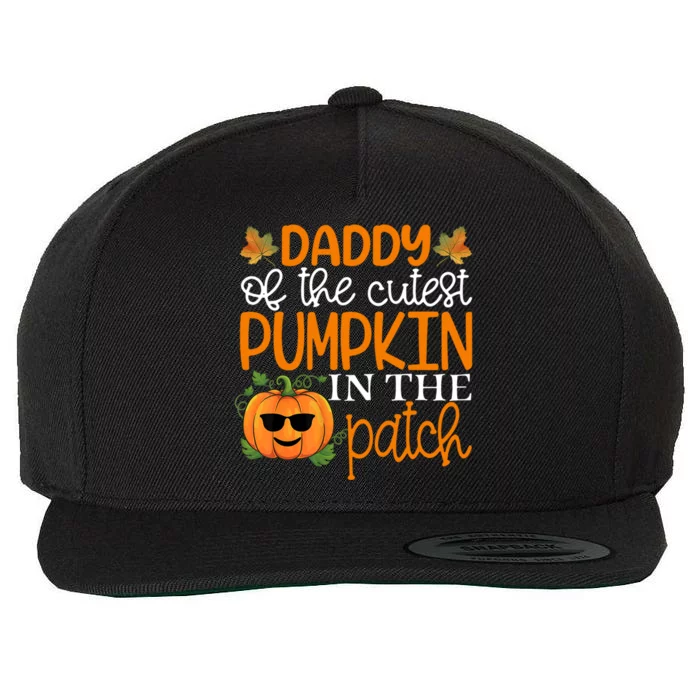 Daddy Of The Cutest Pumpkin In The Patch Gift Halloween Cute Gift Wool Snapback Cap