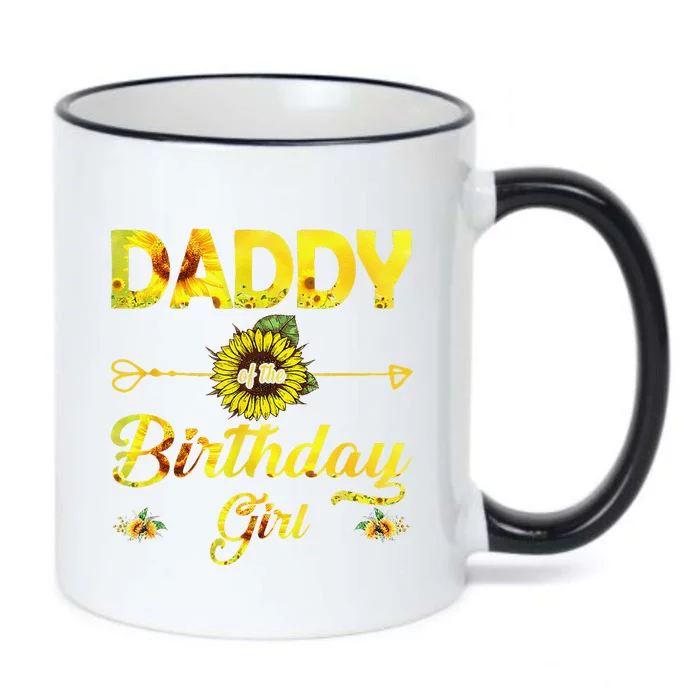 Daddy Of The Birthday Dad Sunflower Gifts Black Color Changing Mug