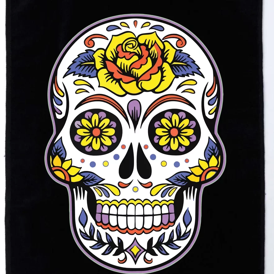 Day Of The Dead Dia De Los Muertos Floral Sugar Skull Platinum Collection Golf Towel