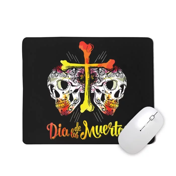 Day Of The Dead Cross Bones Sugar Skull Flower Gift T Mousepad