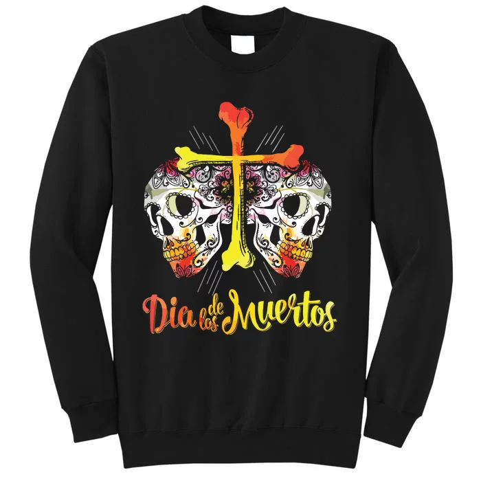 Day Of The Dead Cross Bones Sugar Skull Flower Gift T Tall Sweatshirt