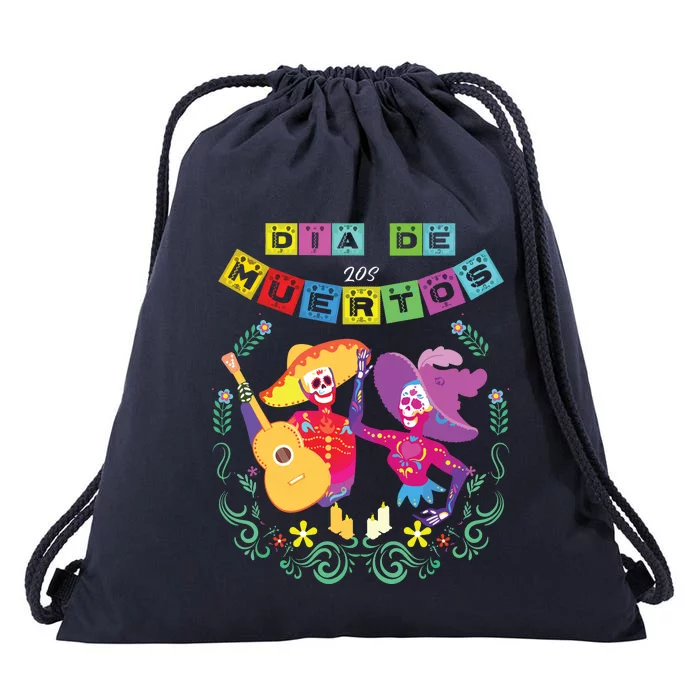 Day Of The Dead Dia De Los Muertos Mexican Skull Mexico Drawstring Bag