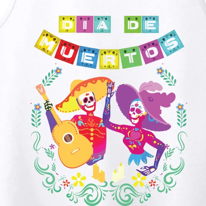 Day Of The Dead Dia De Los Muertos Mexican Skull Mexico Performance Tank