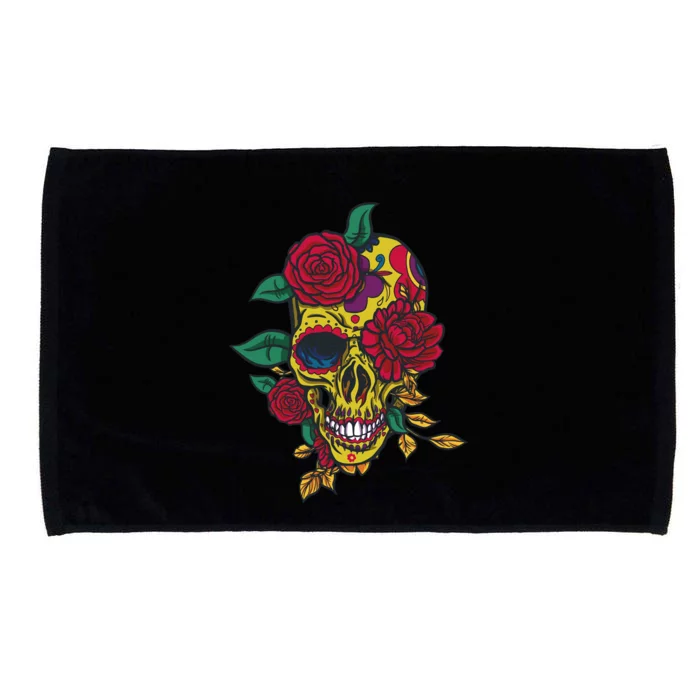 Day Of The Dead Rose Skull Microfiber Hand Towel