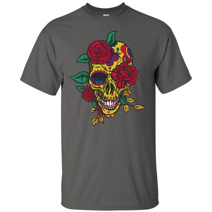 Day Of The Dead Rose Skull Tall T-Shirt