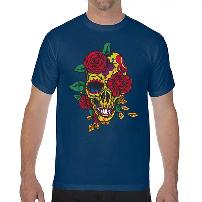 Day Of The Dead Rose Skull Comfort Colors T-Shirt