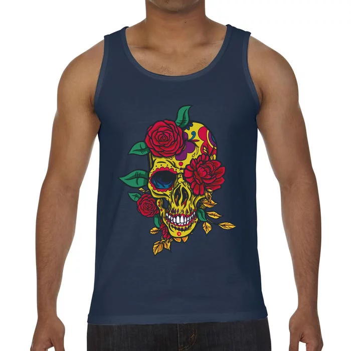 Day Of The Dead Rose Skull Comfort Colors® Tank Top