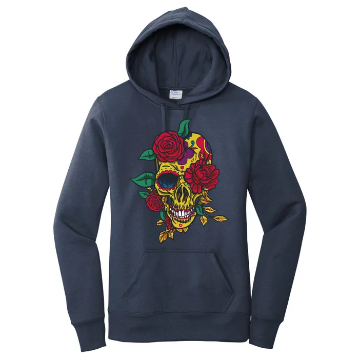 Day Of The Dead Rose Skull Women's Pullover Hoodie