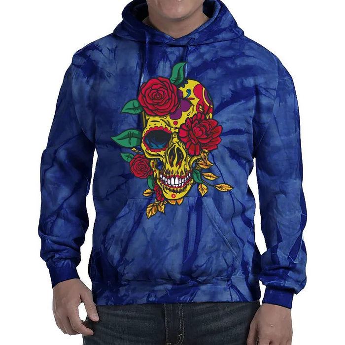 Day Of The Dead Rose Skull Tie Dye Hoodie