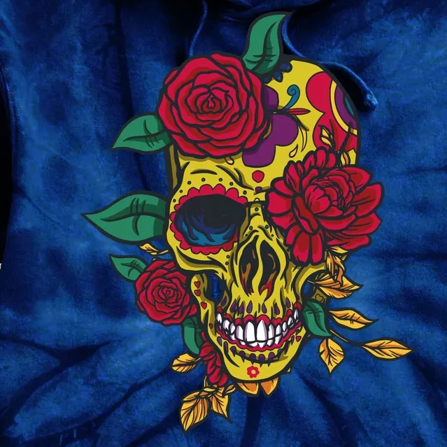 Day Of The Dead Rose Skull Tie Dye Hoodie