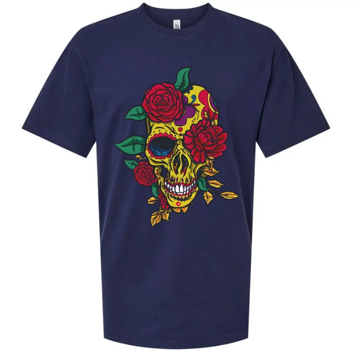 Day Of The Dead Rose Skull Sueded Cloud Jersey T-Shirt