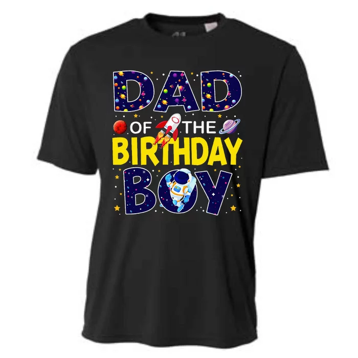 Dad Of The Birthday Boy Outer Space Bday Cooling Performance Crew T-Shirt