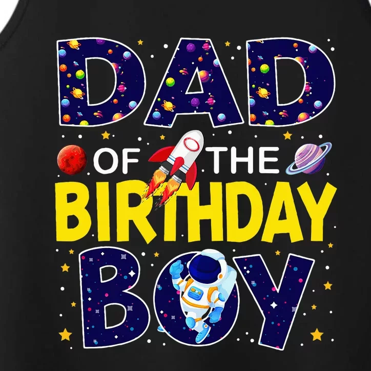 Dad Of The Birthday Boy Outer Space Bday Performance Tank