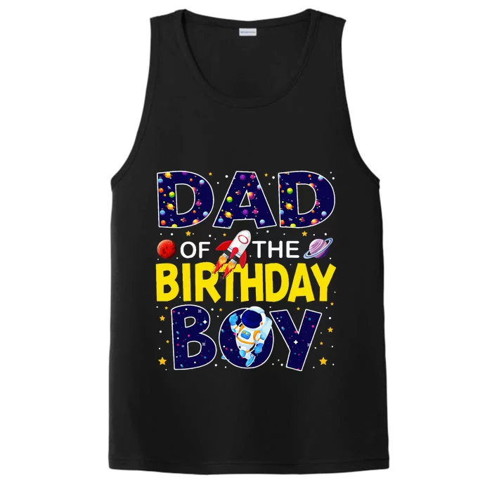 Dad Of The Birthday Boy Outer Space Bday Performance Tank