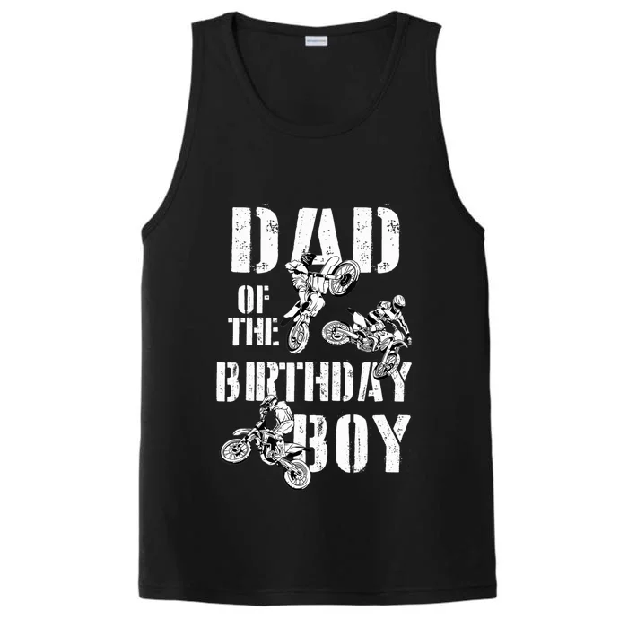 Dad Of The Birthday Boy Dirt Bike Performance Tank