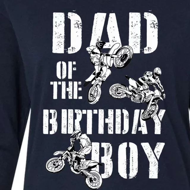 Dad Of The Birthday Boy Dirt Bike Womens Cotton Relaxed Long Sleeve T-Shirt