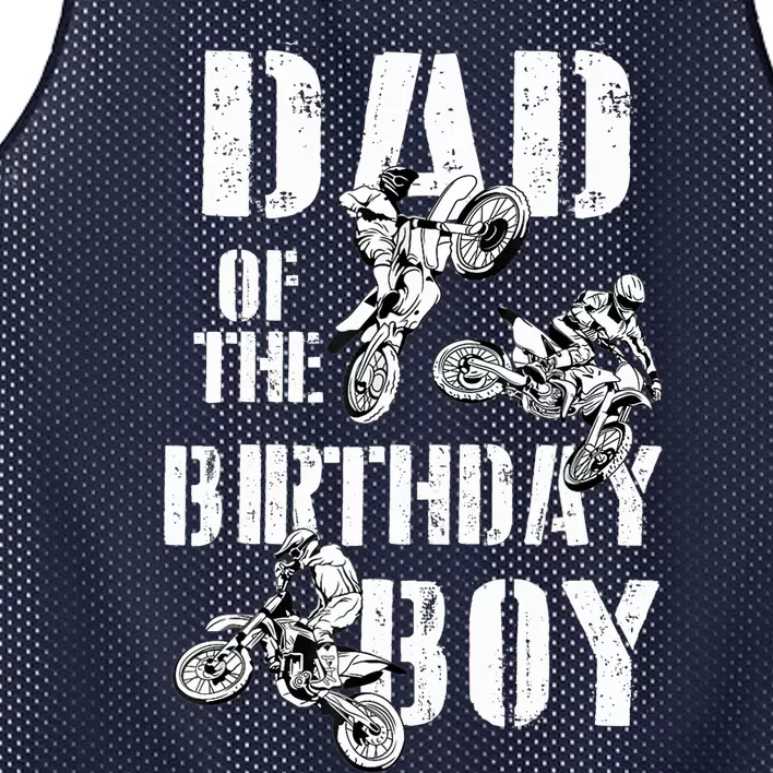 Dad Of The Birthday Boy Dirt Bike Mesh Reversible Basketball Jersey Tank