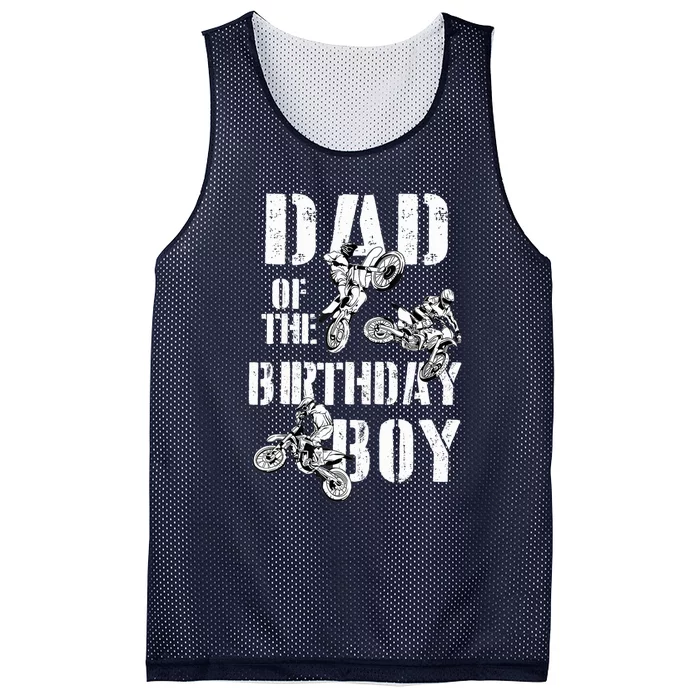 Dad Of The Birthday Boy Dirt Bike Mesh Reversible Basketball Jersey Tank