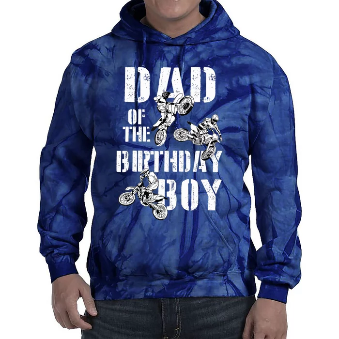 Dad Of The Birthday Boy Dirt Bike Tie Dye Hoodie