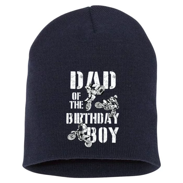 Dad Of The Birthday Boy Dirt Bike Short Acrylic Beanie