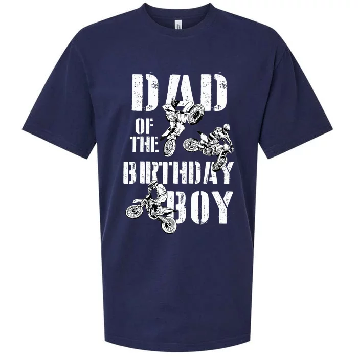 Dad Of The Birthday Boy Dirt Bike Sueded Cloud Jersey T-Shirt