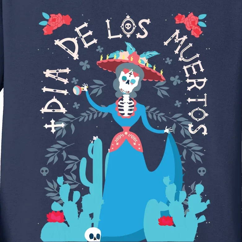 Day Of The Dead Dia De Los Muertos Kids Long Sleeve Shirt