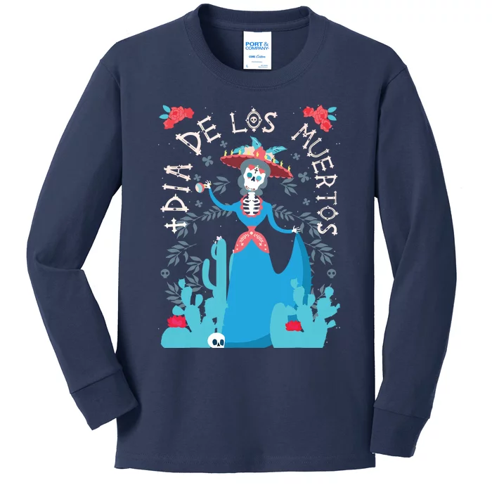 Day Of The Dead Dia De Los Muertos Kids Long Sleeve Shirt