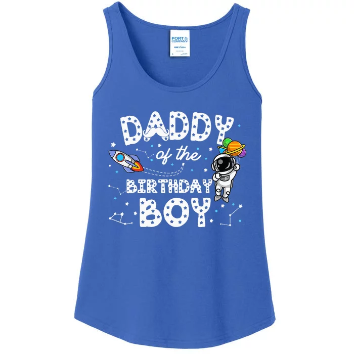 Dad Of The Birthday Astronaut Space Theme Birthday Gift Ladies Essential Tank