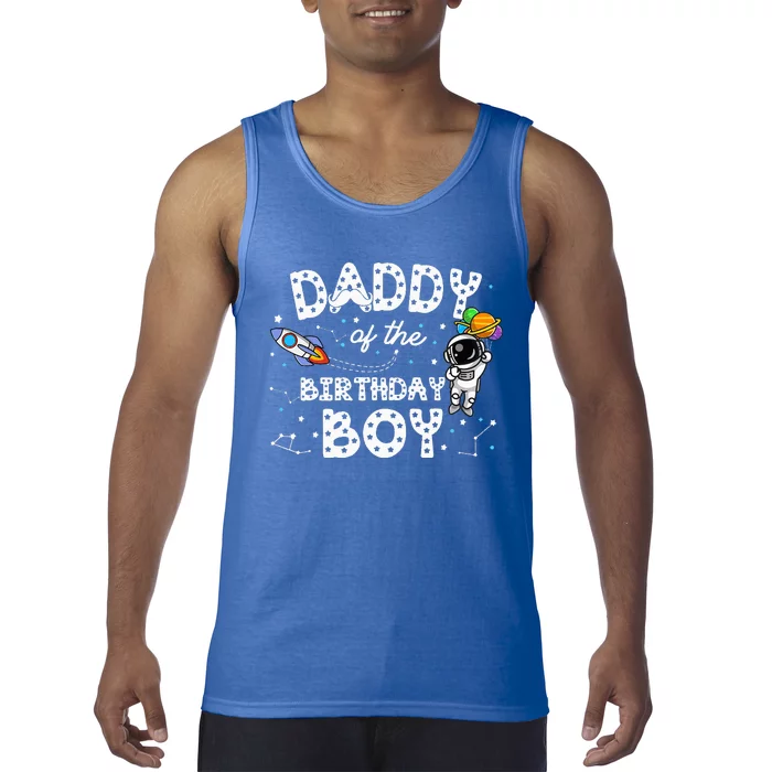 Dad Of The Birthday Astronaut Space Theme Birthday Gift Tank Top