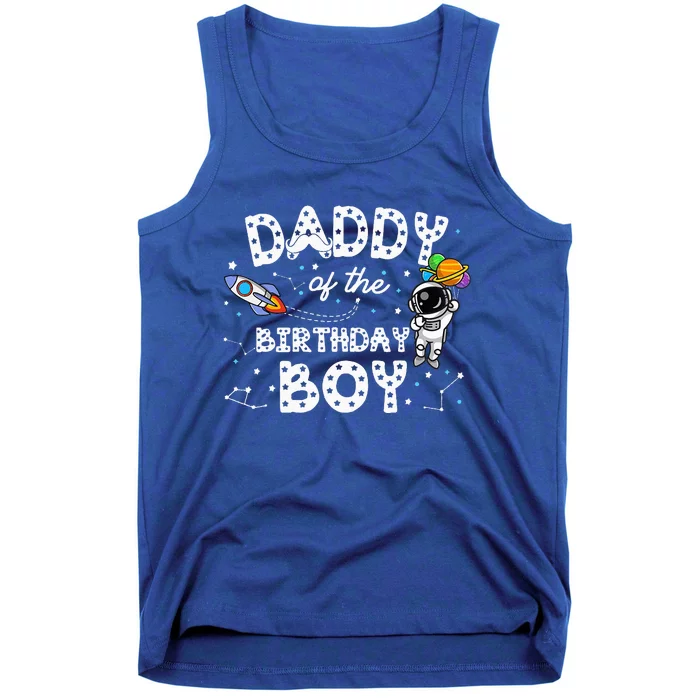 Dad Of The Birthday Astronaut Space Theme Birthday Gift Tank Top