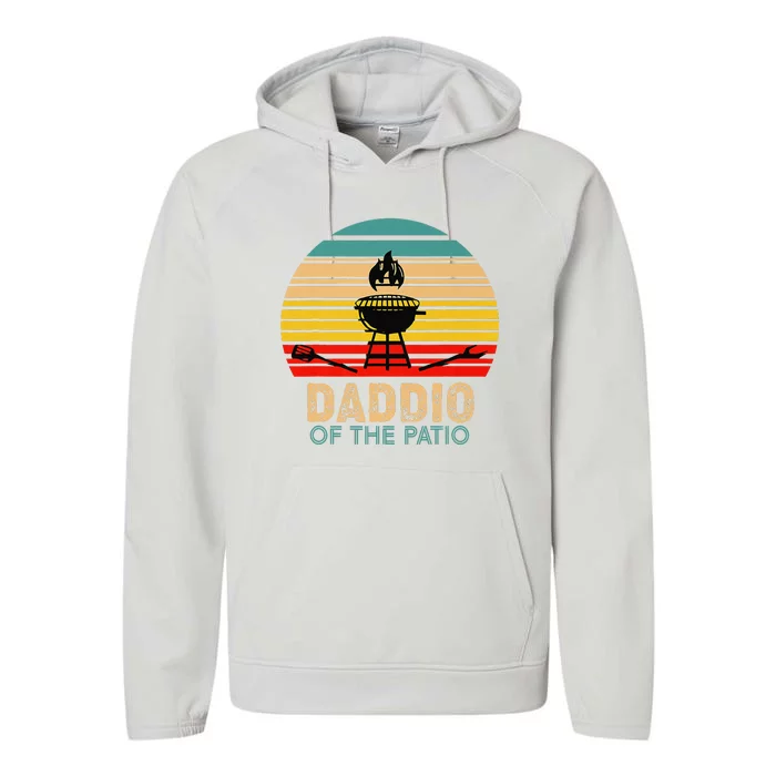 Daddio Of The Patio Vintage BBQ Grill Barbecue Father's Day Performance Fleece Hoodie