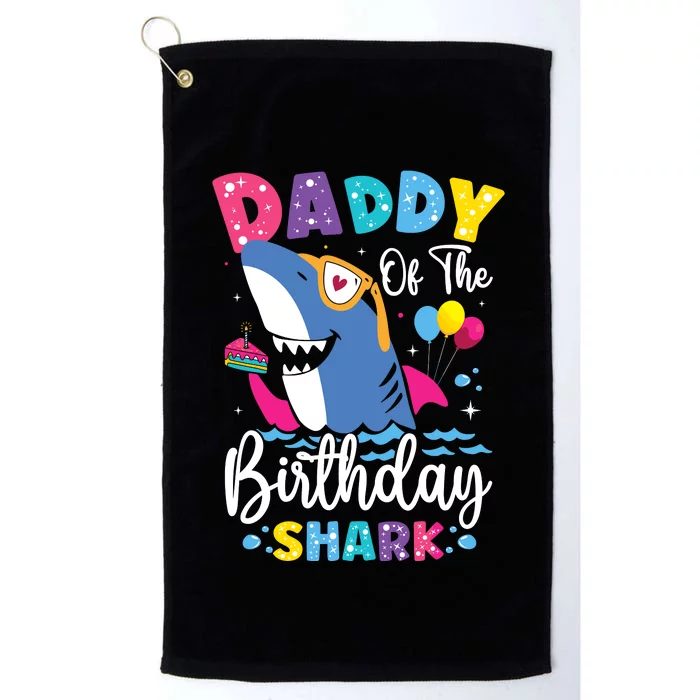 Daddy Of The Shark Birthday Dad Matching Family Platinum Collection Golf Towel