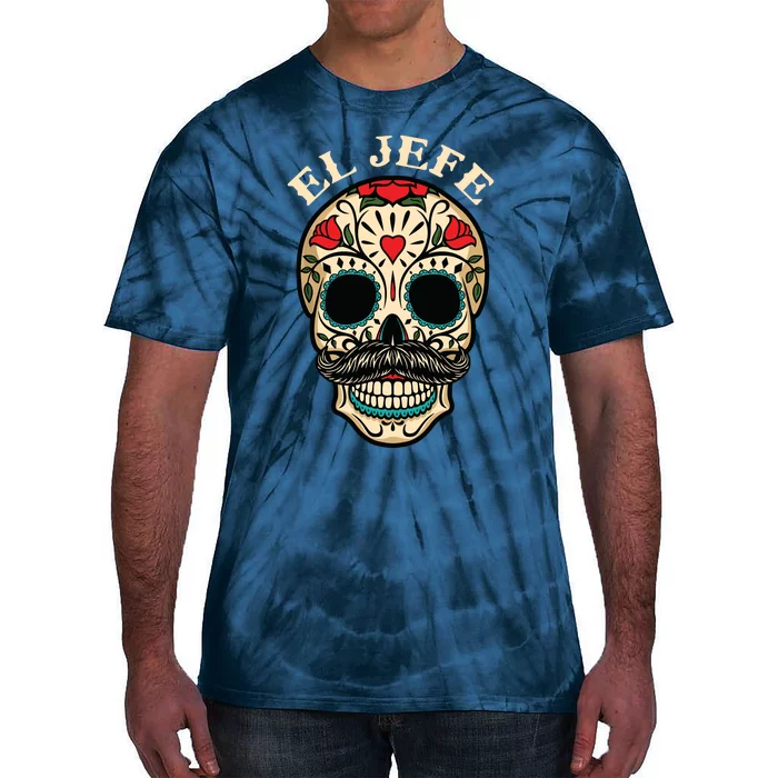 Day Of The Dead Mexico El Jefe Boss Sugar Skull Halloween Tie-Dye T-Shirt