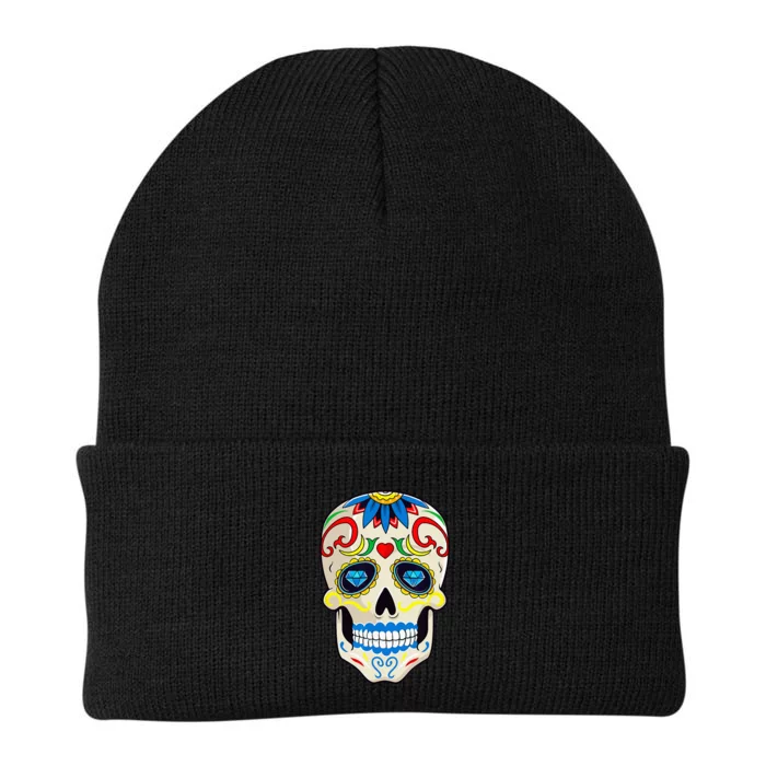 Day of The Dead Halloween Sugar Skull Dia De Los Muertos Knit Cap Winter Beanie