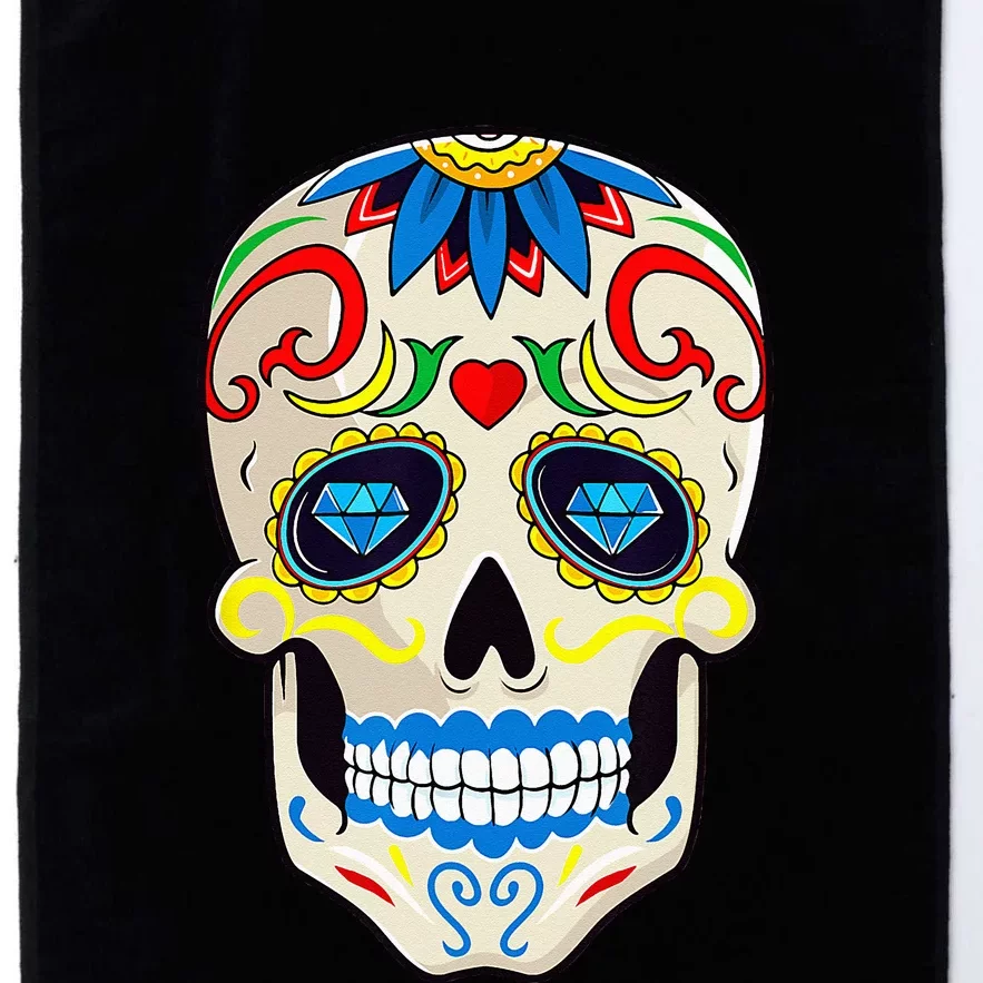 Day of The Dead Halloween Sugar Skull Dia De Los Muertos Platinum Collection Golf Towel