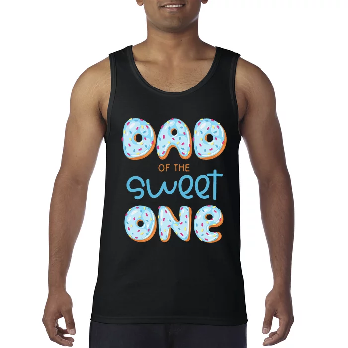 Dad of The Sweet One Donut 1st Birthday Party Daddy Pop Tank Top