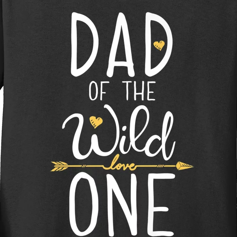 Dad Of The Wild One Fathers Day Daddy Papa Gifts Kids Long Sleeve Shirt