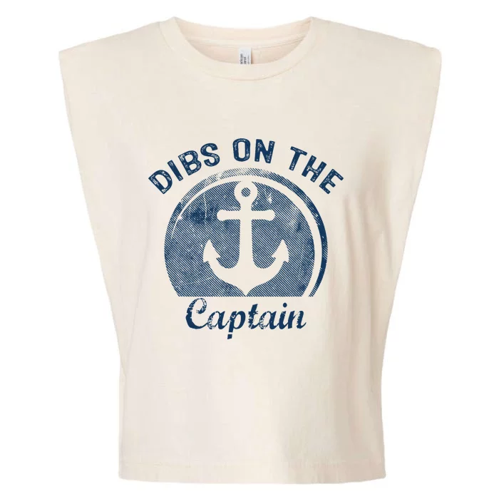 Dibs On The Captain Funny Boating Boat Lover Garment-Dyed Women's Muscle Tee