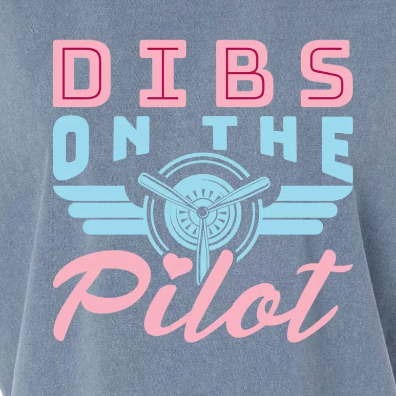 Dibs On The Pilot Air Wife Airplane Pilot Wife Gift Garment-Dyed Women's Muscle Tee