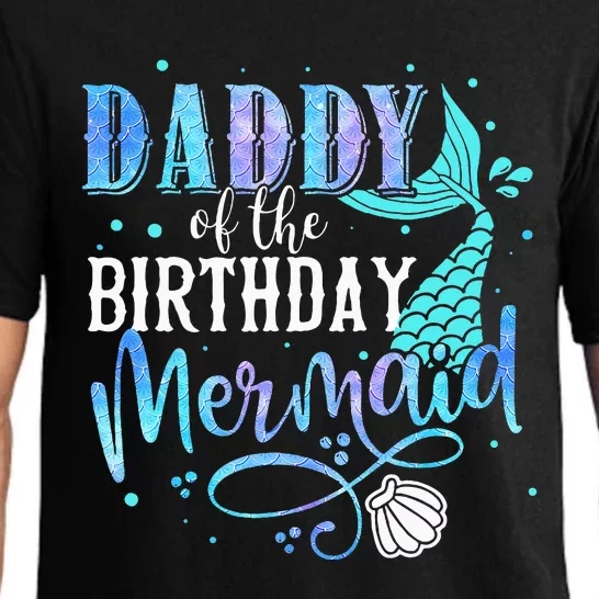 Daddy Of The Birthday Mermaid Family Matching Party Squad Pajama Set