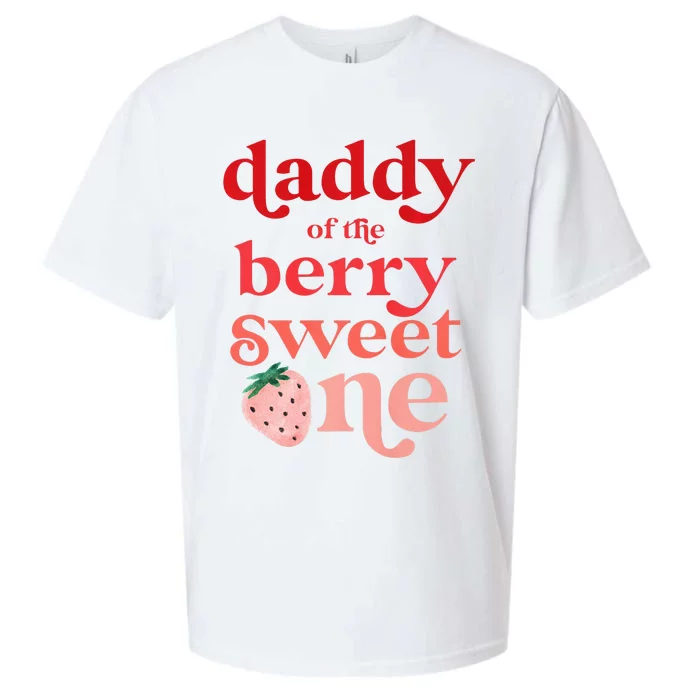 Daddy Of The Berry Sweet One Strawberry First Birthday 1st Sueded Cloud Jersey T-Shirt