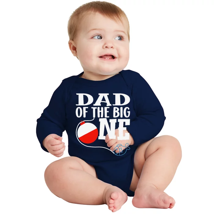 Dad Of The Big One Fishing Boy First Birthday Ofishally Baby Long Sleeve Bodysuit