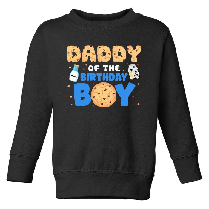 Daddy Of The Birthday Milk And Cookies 1st Birthday Toddler Sweatshirt