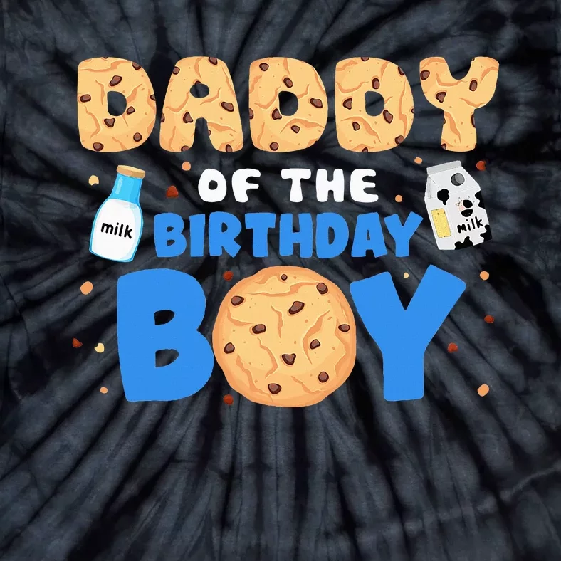 Daddy Of The Birthday Milk And Cookies 1st Birthday Tie-Dye T-Shirt