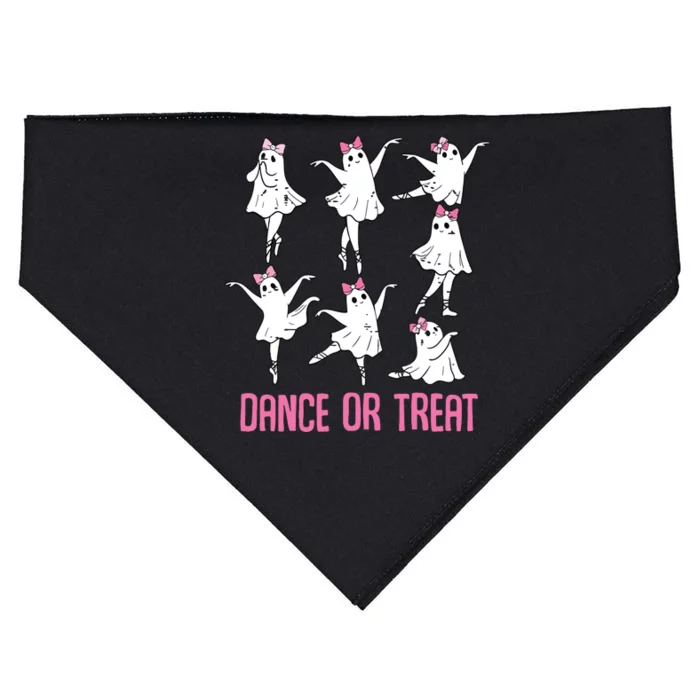 Dance Or Treat Halloween Funny Ghost Ballet Dance USA-Made Doggie Bandana